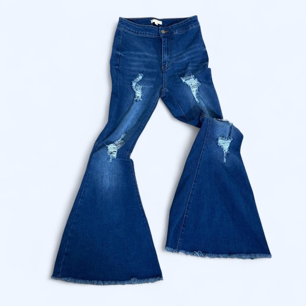 Homefolk Flare Jeans western festival High Rise Bell Bottom Denim Wash Women’s 4
